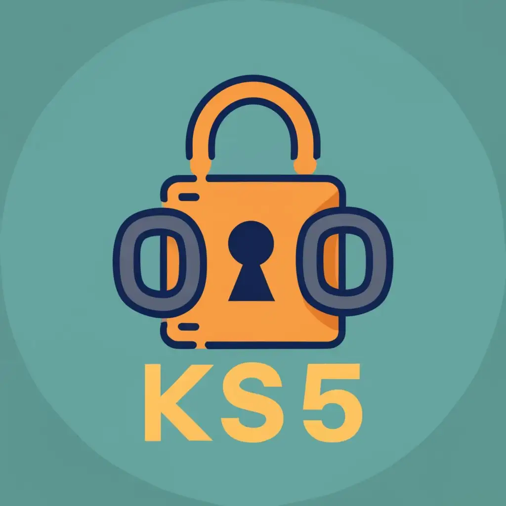 logo, Lock, with the text "KSI5", typography, be used in Entertainment industry