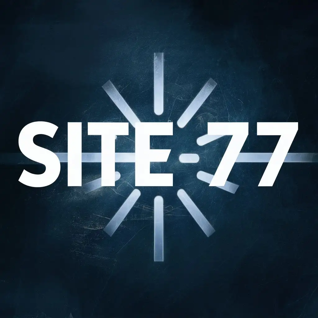 logo, SCP LOGO, with the text "SITE-77", typography