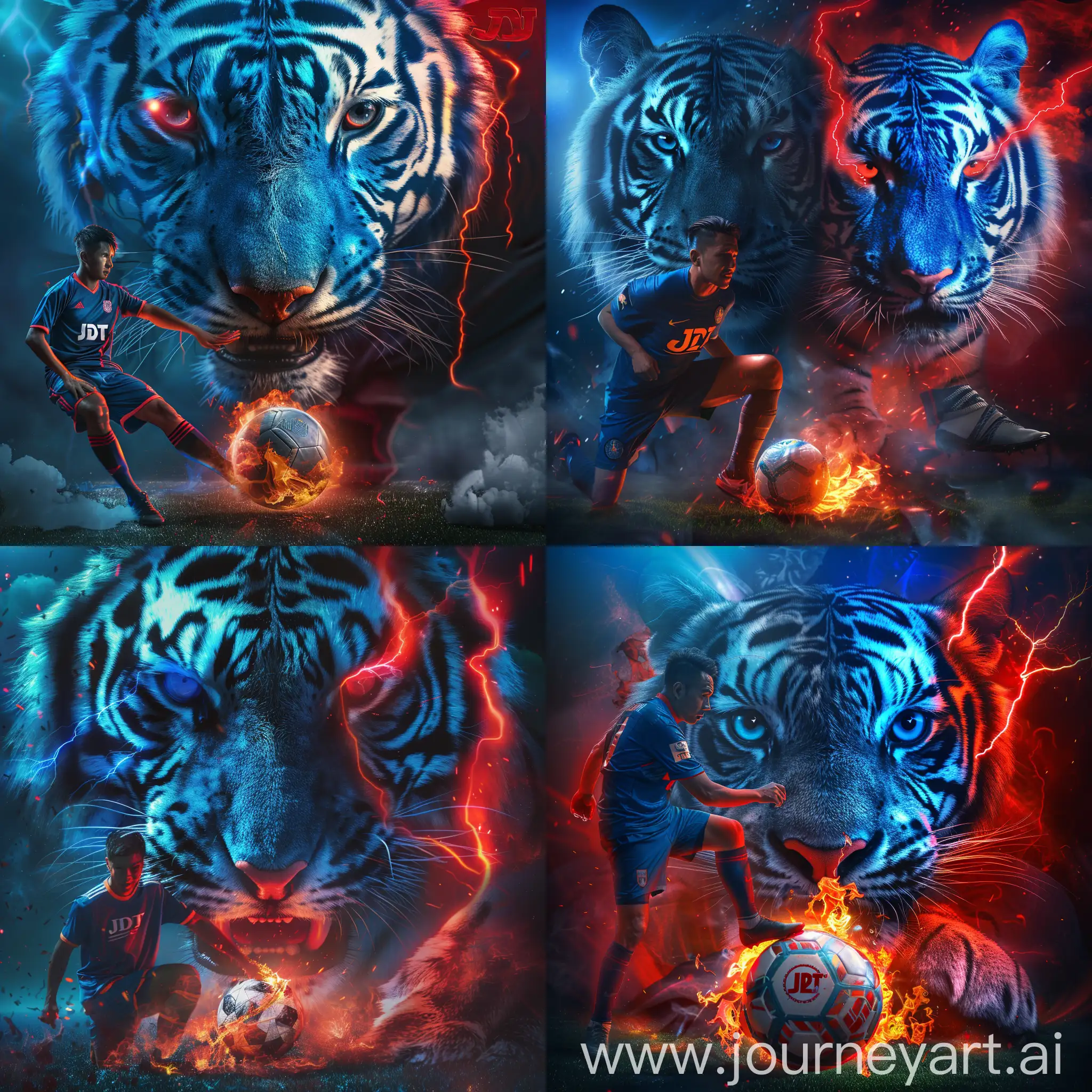 Epic-Blue-and-Red-Tiger-Face-with-Soccer-Player-on-Fireball