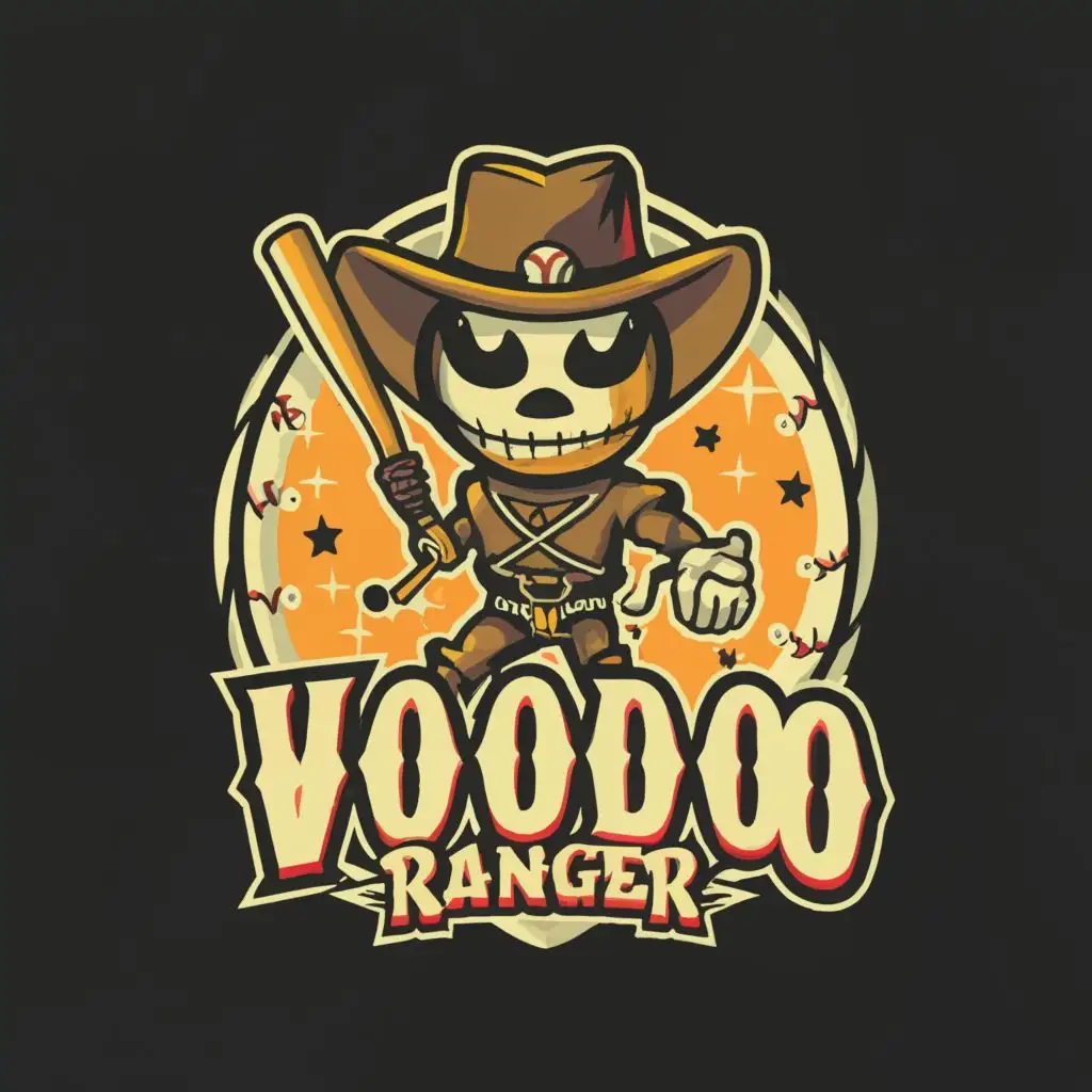 LOGO-Design-for-Voodoo-Ranger-Bold-Black-and-Yellow-with-Athletic-Voodoo-Doll-Theme