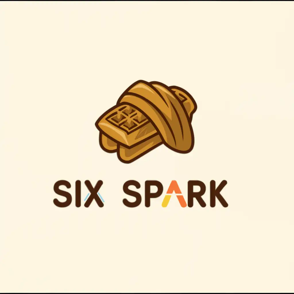 a logo design,with the text "six spark", main symbol:sandwich croffle,Moderate,clear background