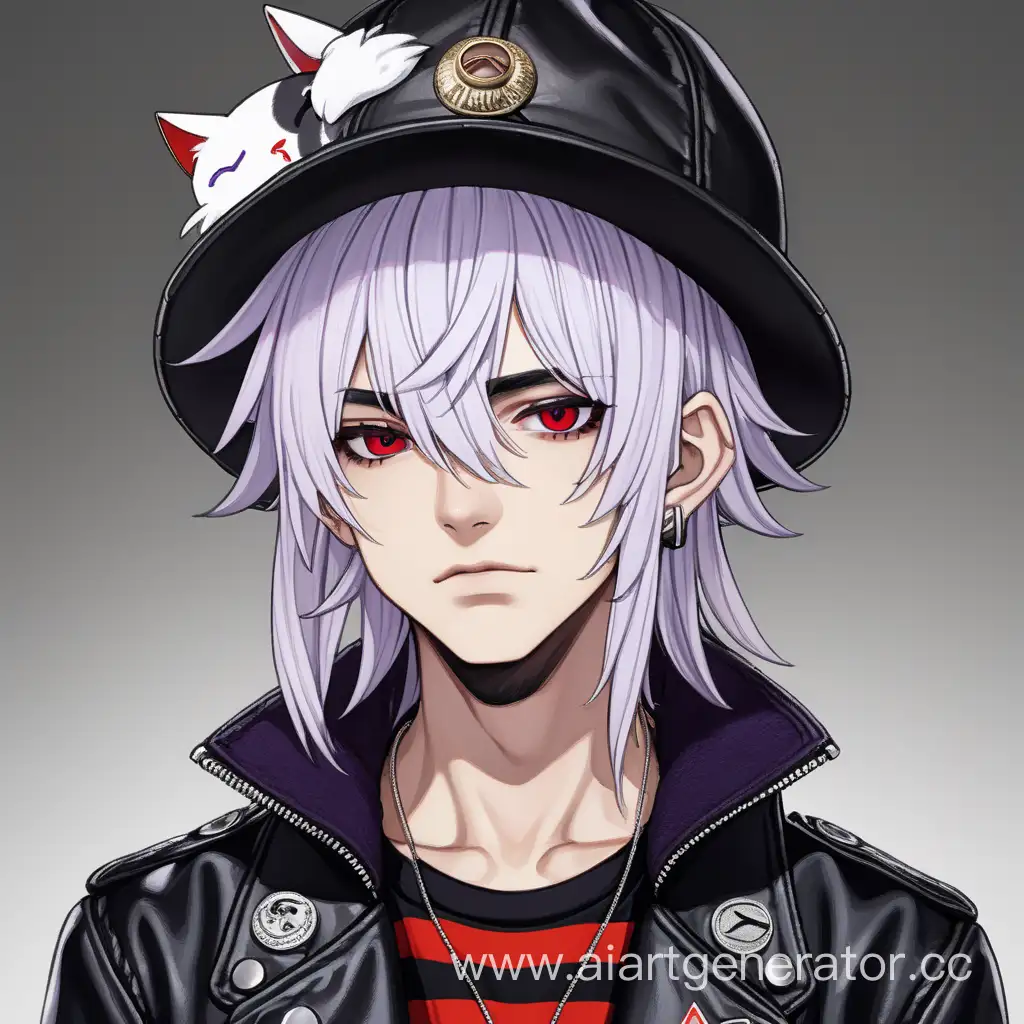 Edgy-WhiteHaired-Guy-with-Piercings-and-CatEar-Hat