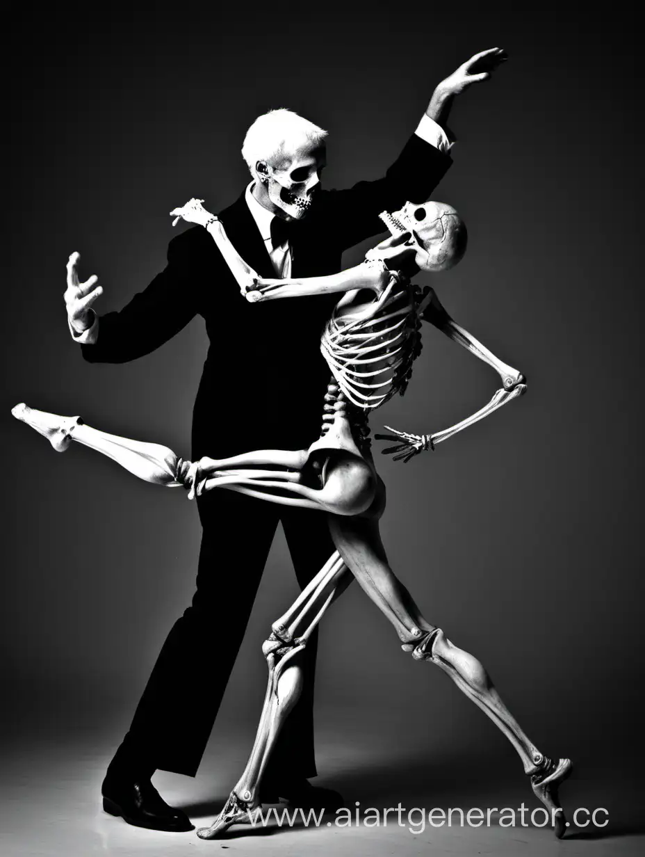 мужчина танцует со смертью