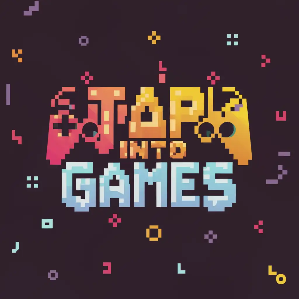 a logo design,with the text "Tapp Into Games", main symbol:controller buttons
gaming
pixel
,Moderate,be used in Entertainment industry,clear background