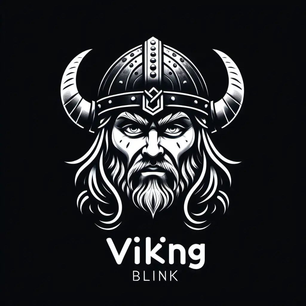 design me a professional image for my spofity store. Act as an ecommerce expert. the store name is viking blink, make it black and white, link it to the viking era

