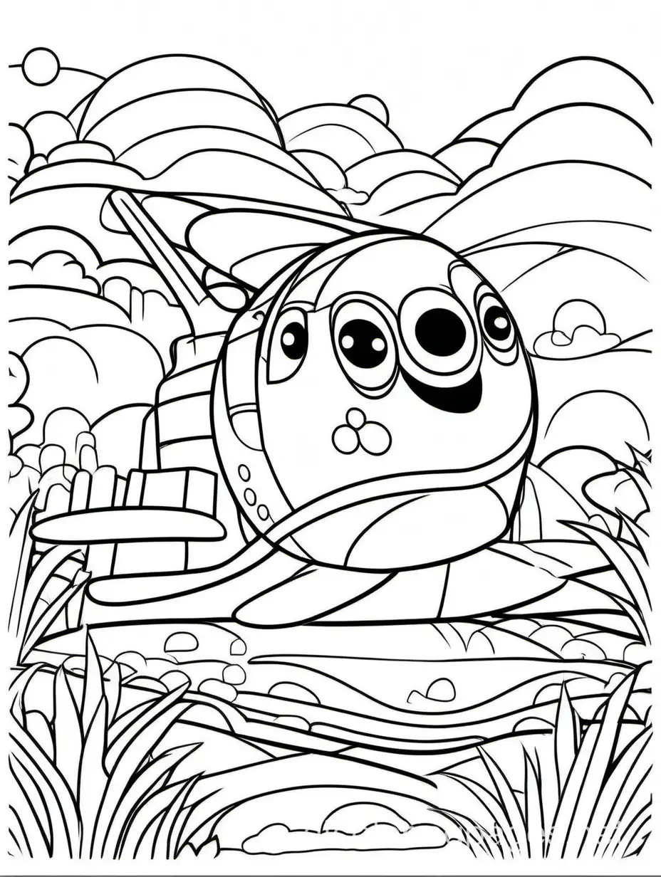 Simple-Cartoon-Coloring-Page-for-Kids-Black-and-White-Line-Art