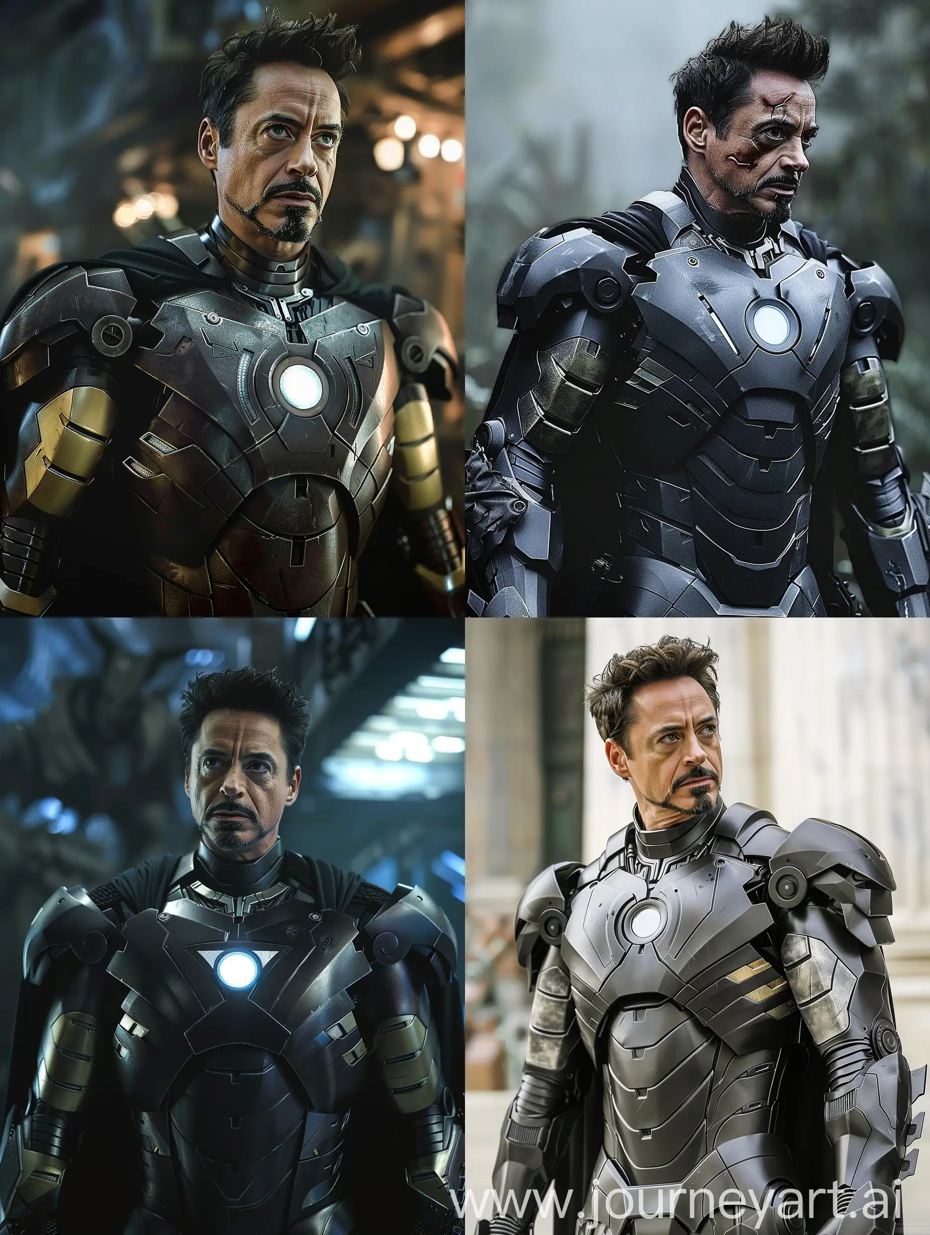 Tony Stark but he is wearing a Batman inspired Iron Man Suit