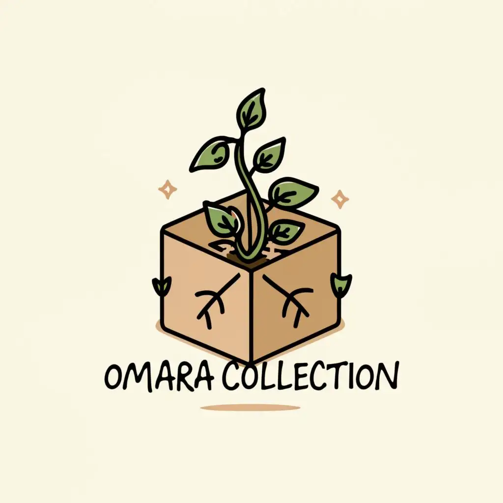 LOGO-Design-For-OmaraCollection-Plant-Box-Symbolizing-Growth-and-Vitality-with-Typography