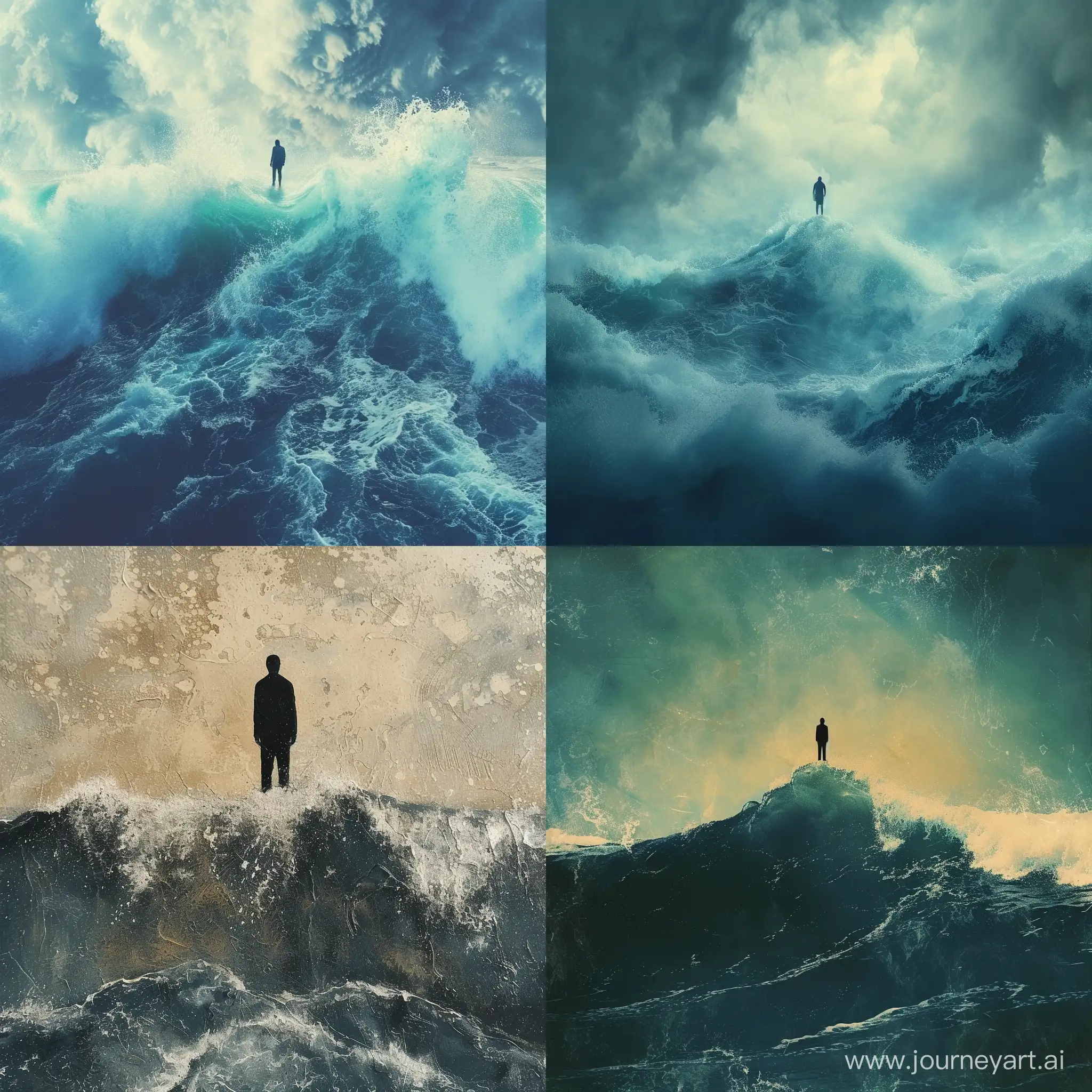 Surrealistic-Figure-Balancing-Atop-Ocean-Waves