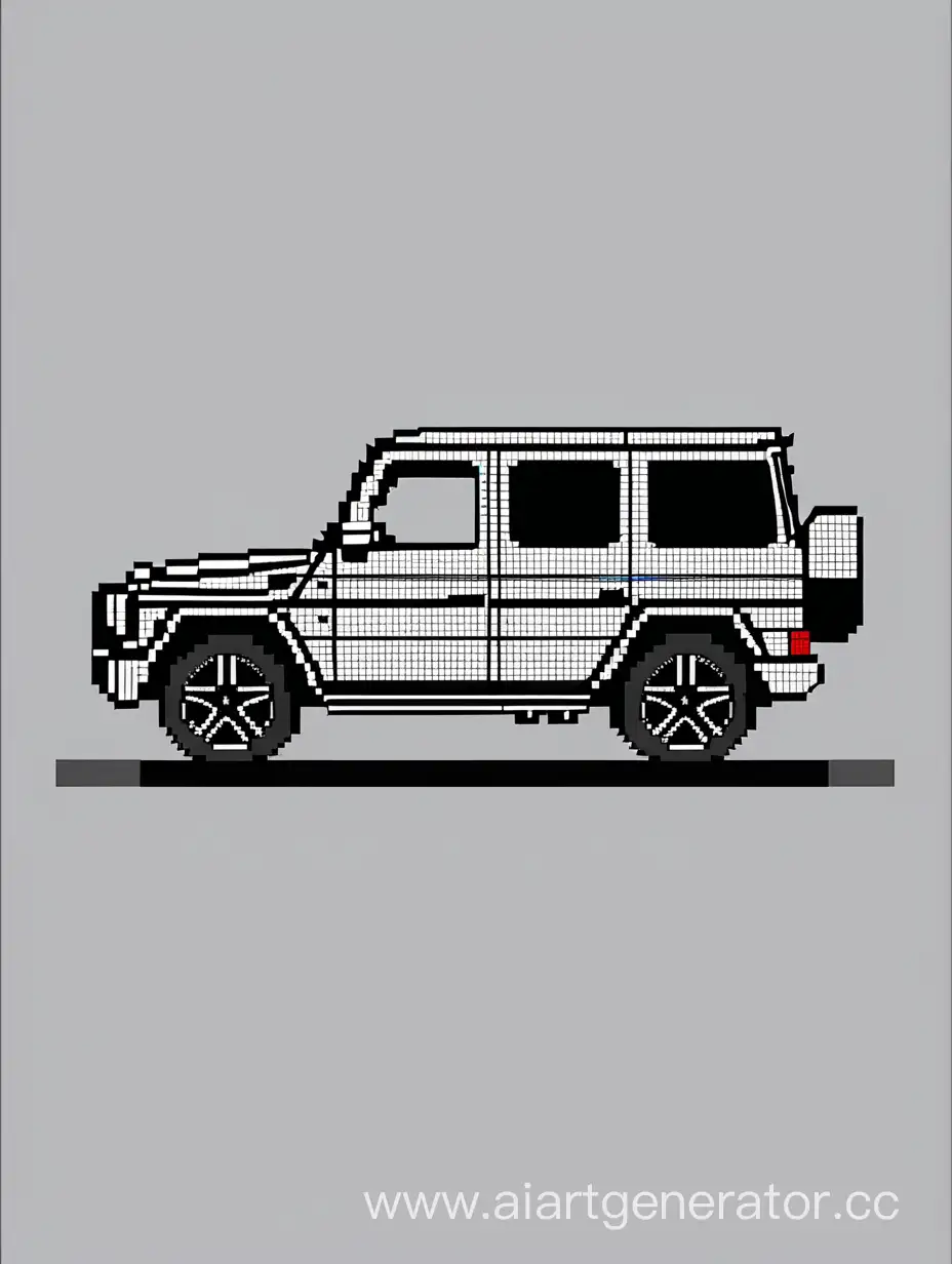 пиксельный Mercedes-Benz G-класс вид с боку