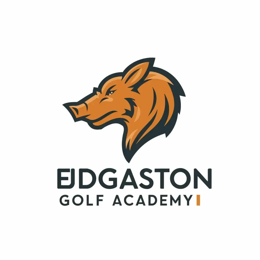 logo, Boars head - side profile, with the text "Edgbaston Golf Academy", typography, be used in Sports Fitness industry