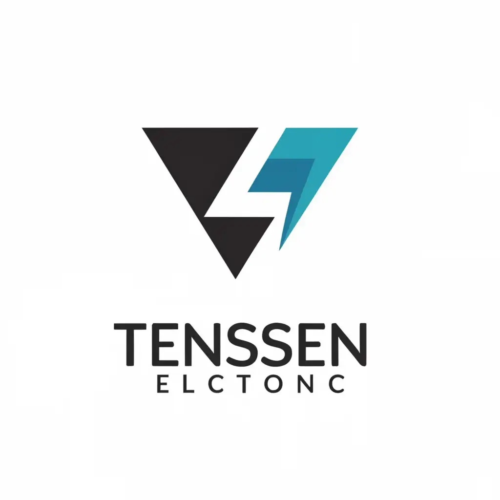a logo design,with the text "Tensen Electronic", main symbol:Three lightning bolts,Moderate,be used in Construction industry,clear background