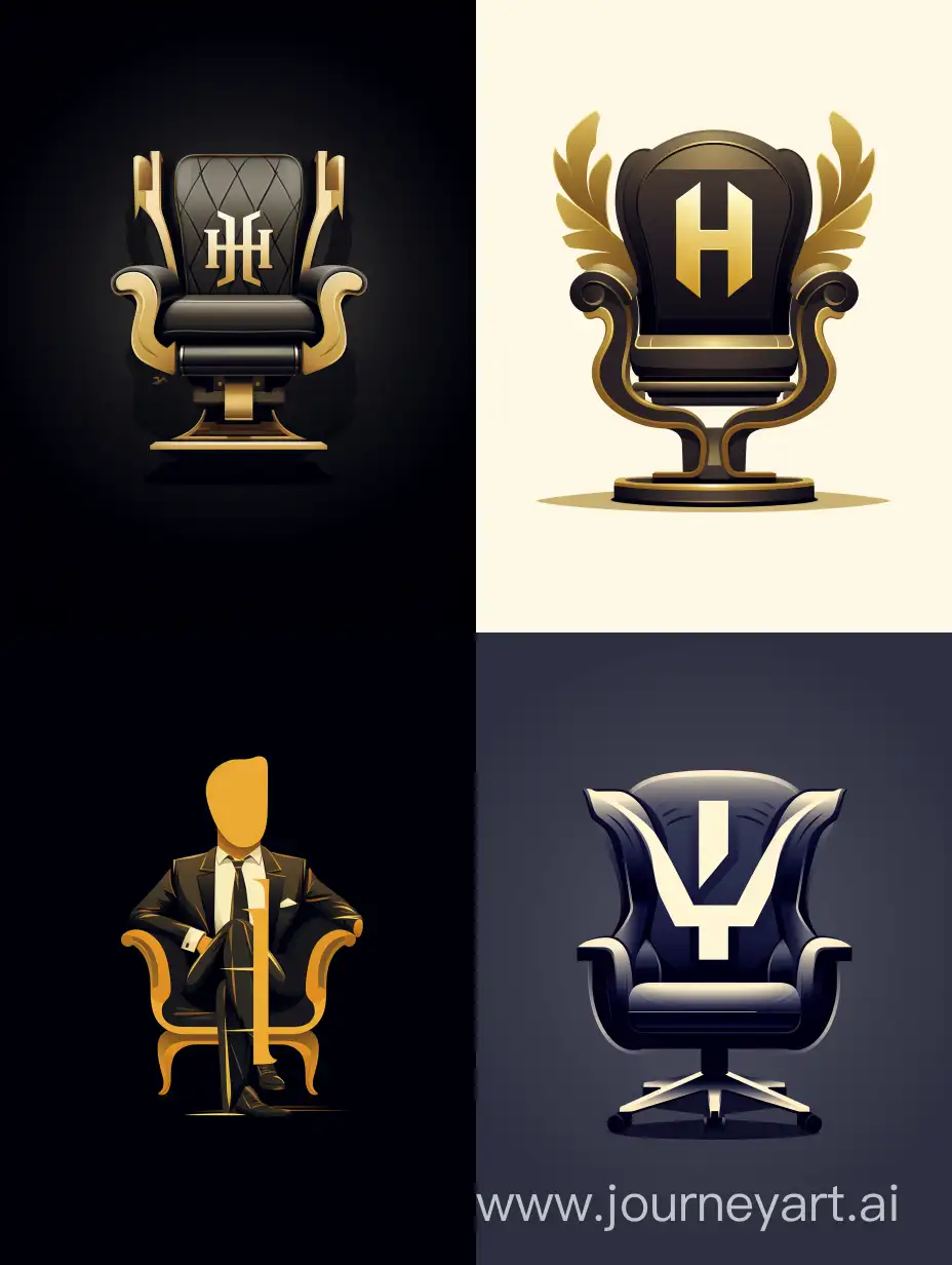 Generate a distinctive 2D logo where the letter H is stylized to represent a barber chair, and the letter C is incorporated to depict a person seated, symbolizing a haircut. The overall design should convey a harmonious blend, resembling a creative fusion of the letters in a clean and recognizable way.
