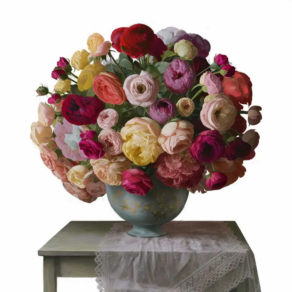 Colorful-Rose-Bouquet-in-a-Decorative-Vase