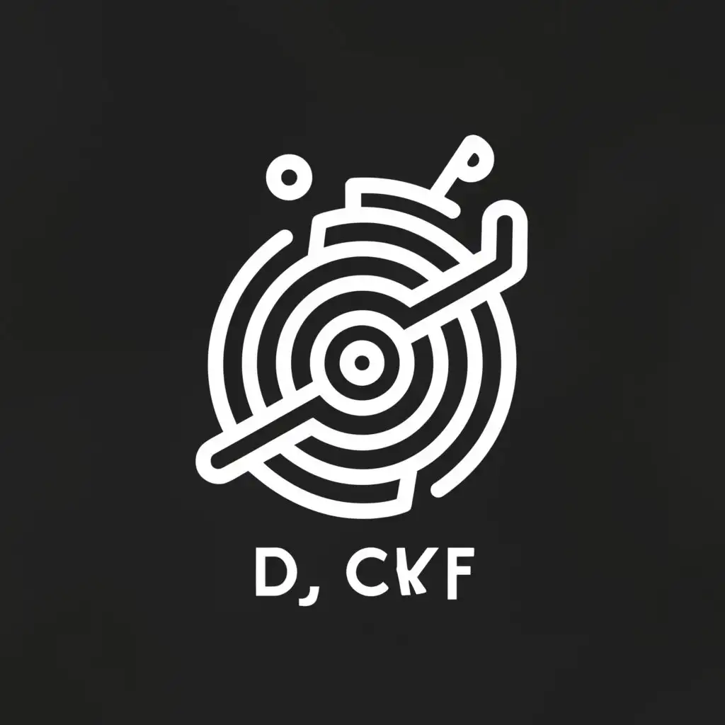 a logo design,with the text "dj ckyf", main symbol:Vinyl shop,Minimalistic,be used in Entertainment industry,clear background