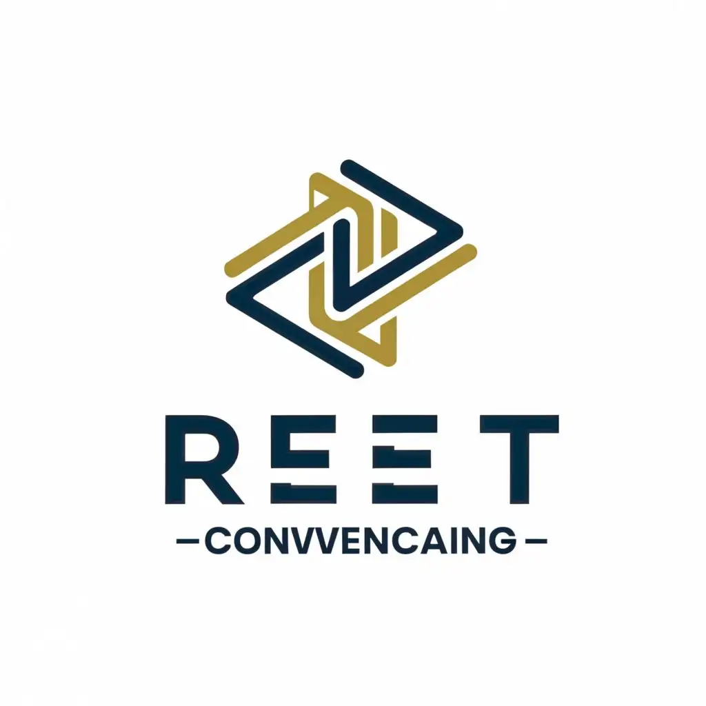 logo, logo. lines and arrows, geometric typography, , with the text "R.E.T Conveyancing", typography, be used in Legal industry