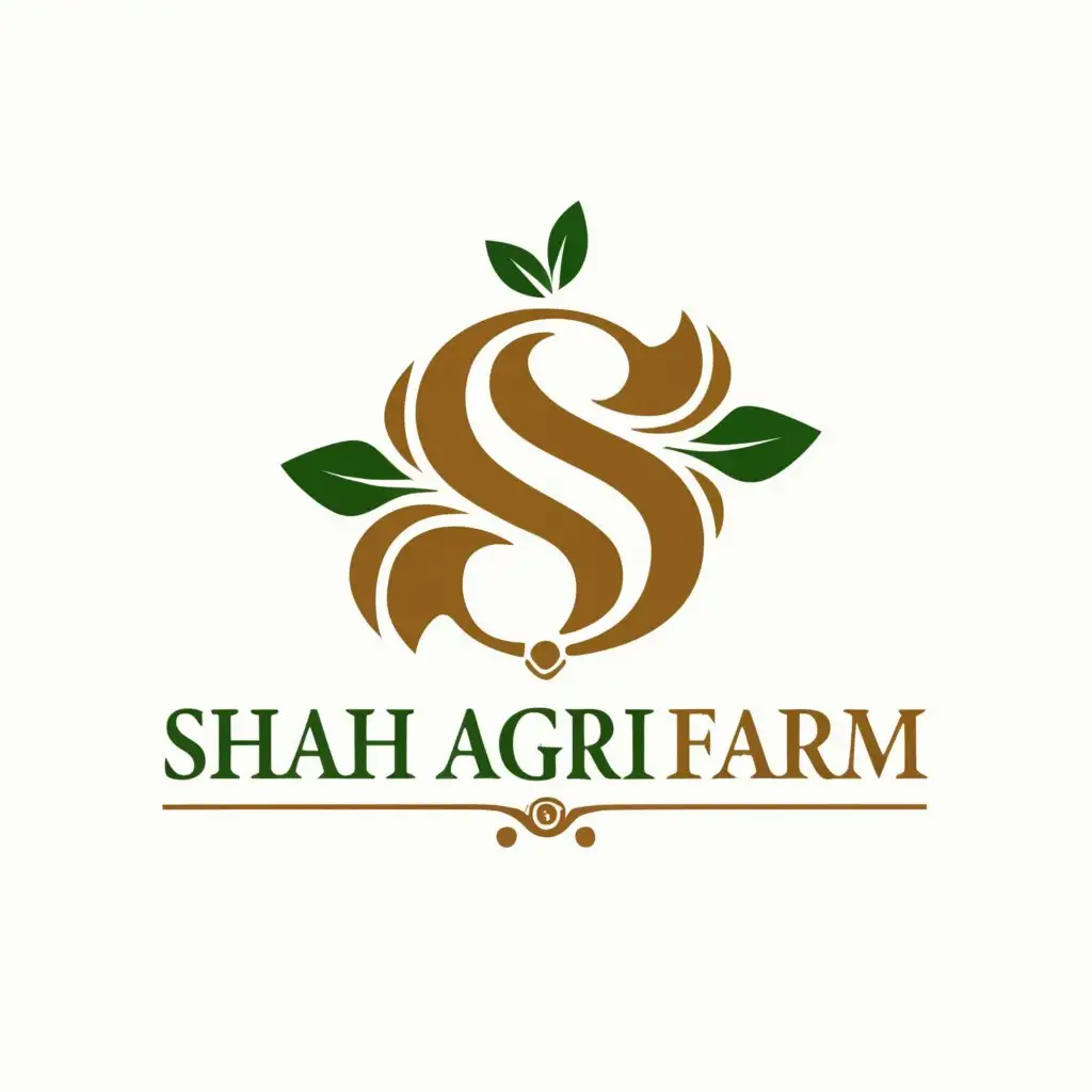 a logo design,with the text "Shah Agri Farm", main symbol:S,Moderate,clear background