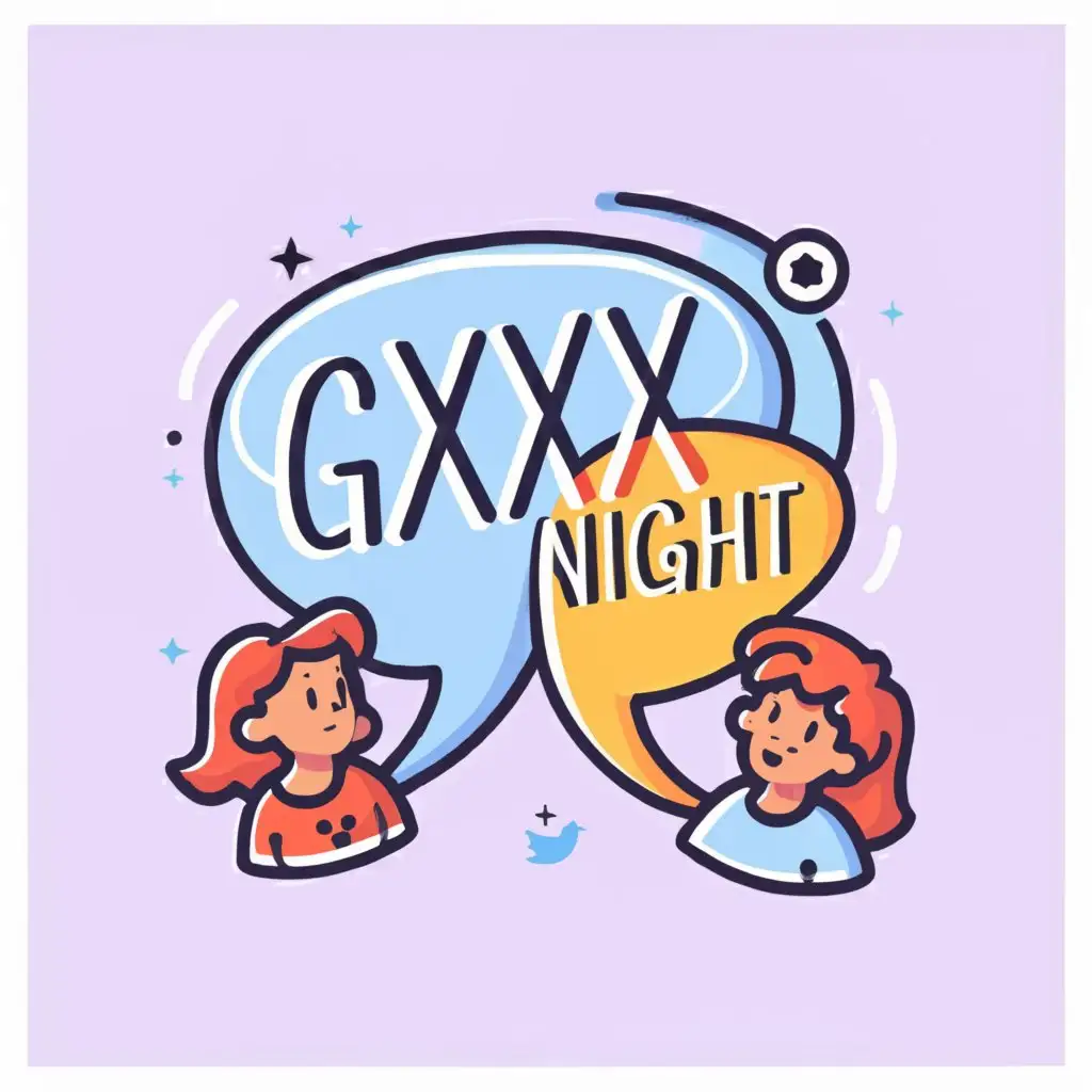 a logo design, with the text gxxxnight, main symbol: Online Girls Chat with Boys, Moderate, clear background