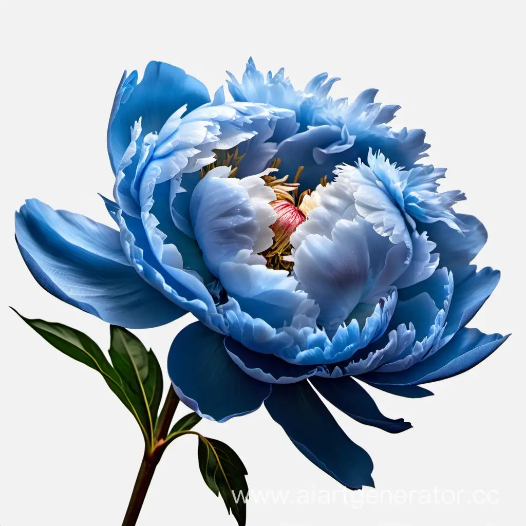 голубой пион цветок без фона 