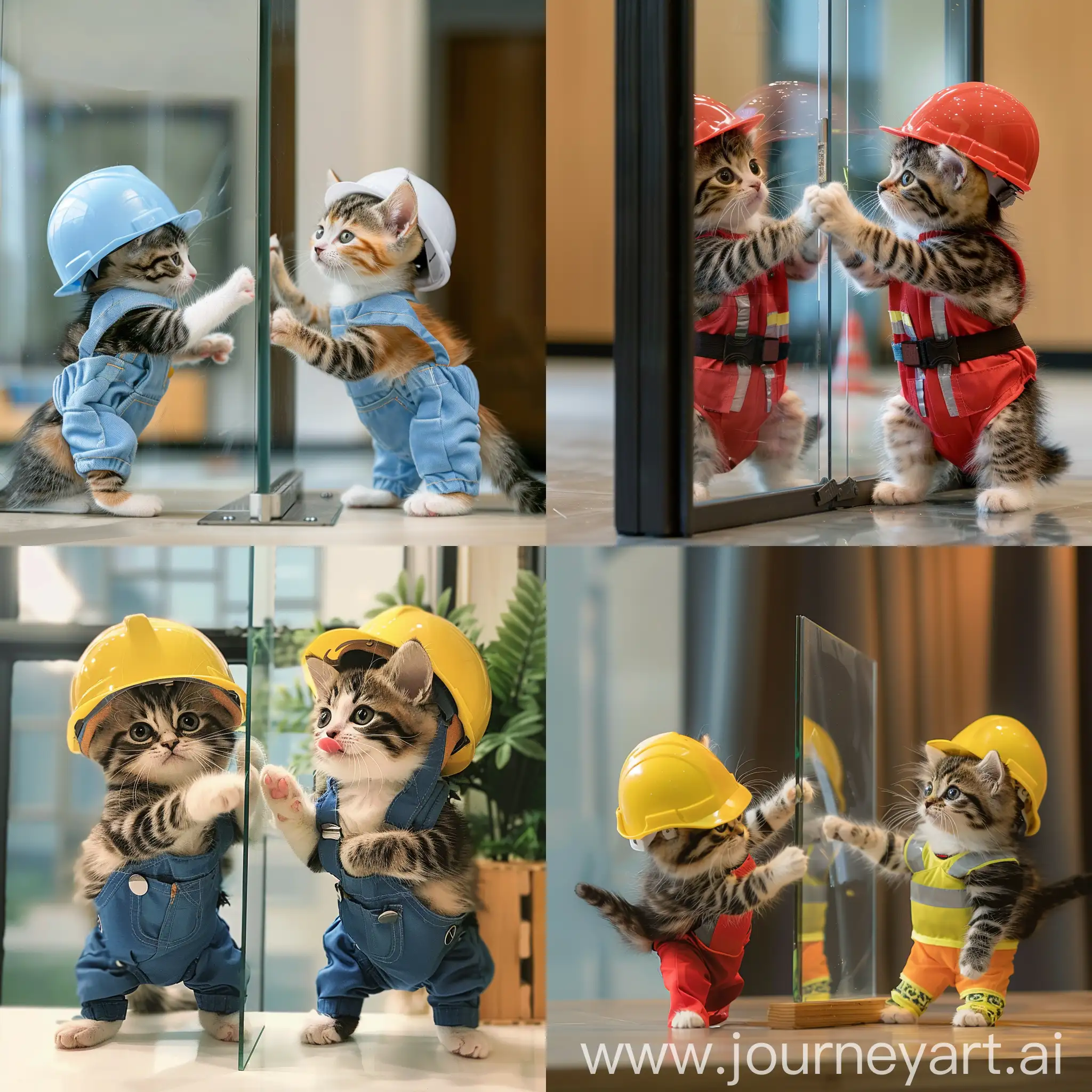 Adorable-Kittens-in-Office-Wear-Assemble-Glass-Partition-Square-Format-Version-6