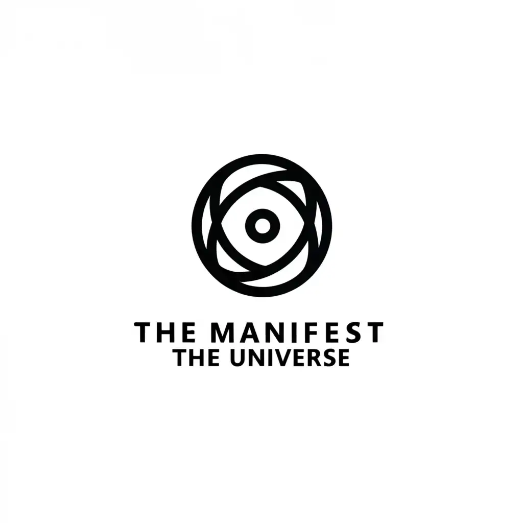 a logo design,with the text "The manifest of the Universe", main symbol:An infinite mark,Minimalistic,clear background