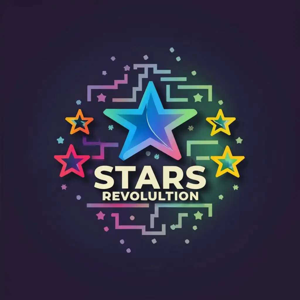 logo, stars, with the text "Stars Revolution", typography, be used in Technology industry