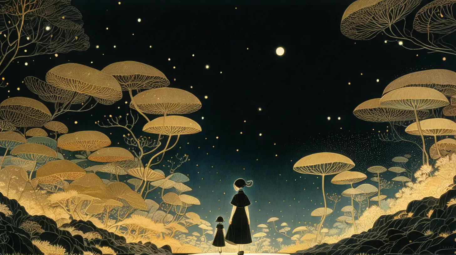 Enchanting Diorama of Timelapsed Glamor A Dark Fairytale by Hayao Miyazaki