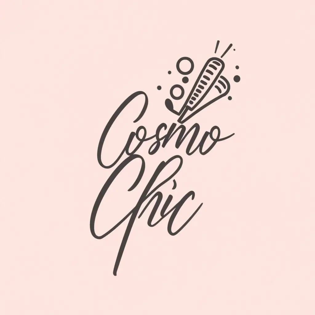 LOGO-Design-For-Cosmo-Chic-Elegant-Blow-Dryer-Symbol-for-Beauty-Spa-Industry