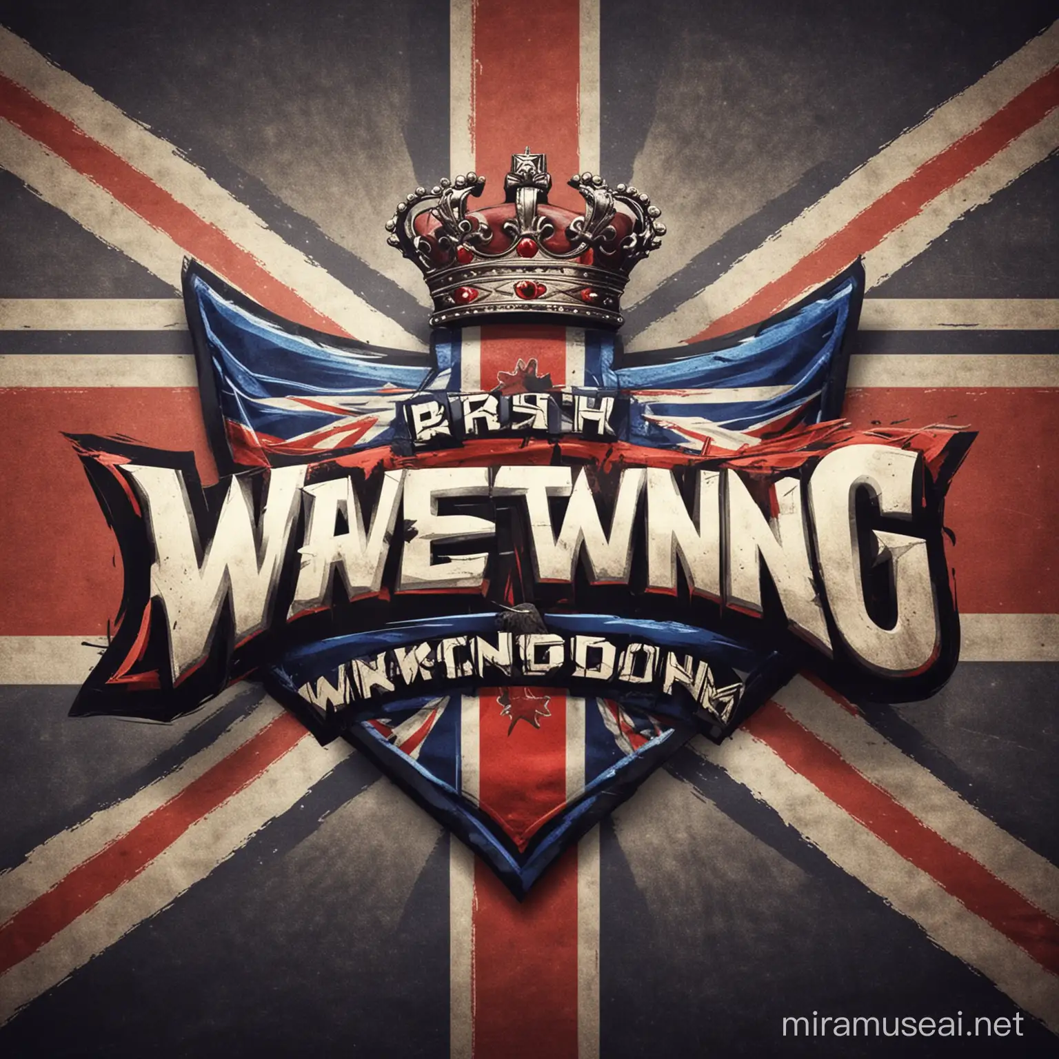 Show me a logo of a British wrestling company with the name "British Wrestling Kingdom"