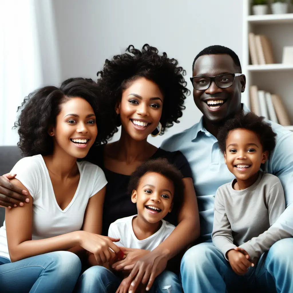 Happy Black Family Portrait Celebrating Together