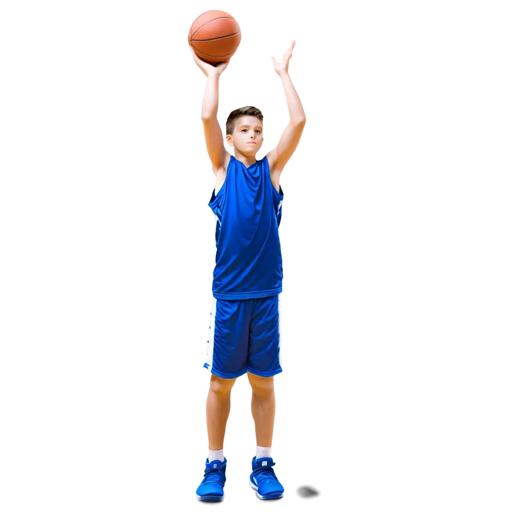 youth basketball player by himself shooting a free throw in an empty gym shooting a free throw