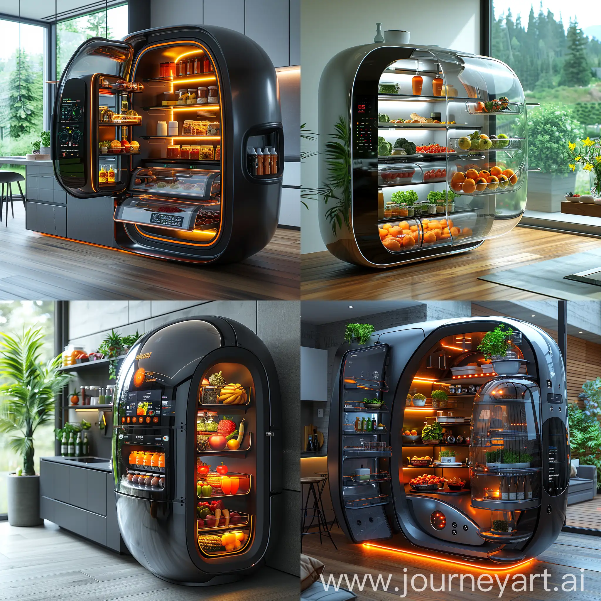 Futuristic-Smart-Fridge-with-AI-Integration-and-SelfCleaning-Function