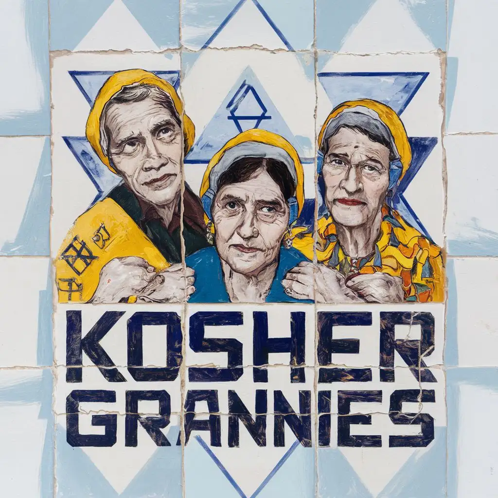 LOGO-Design-for-Kosher-Grannies-Vibrant-Yellow-Blue-Palette-with-Jewish-Cultural-Elements