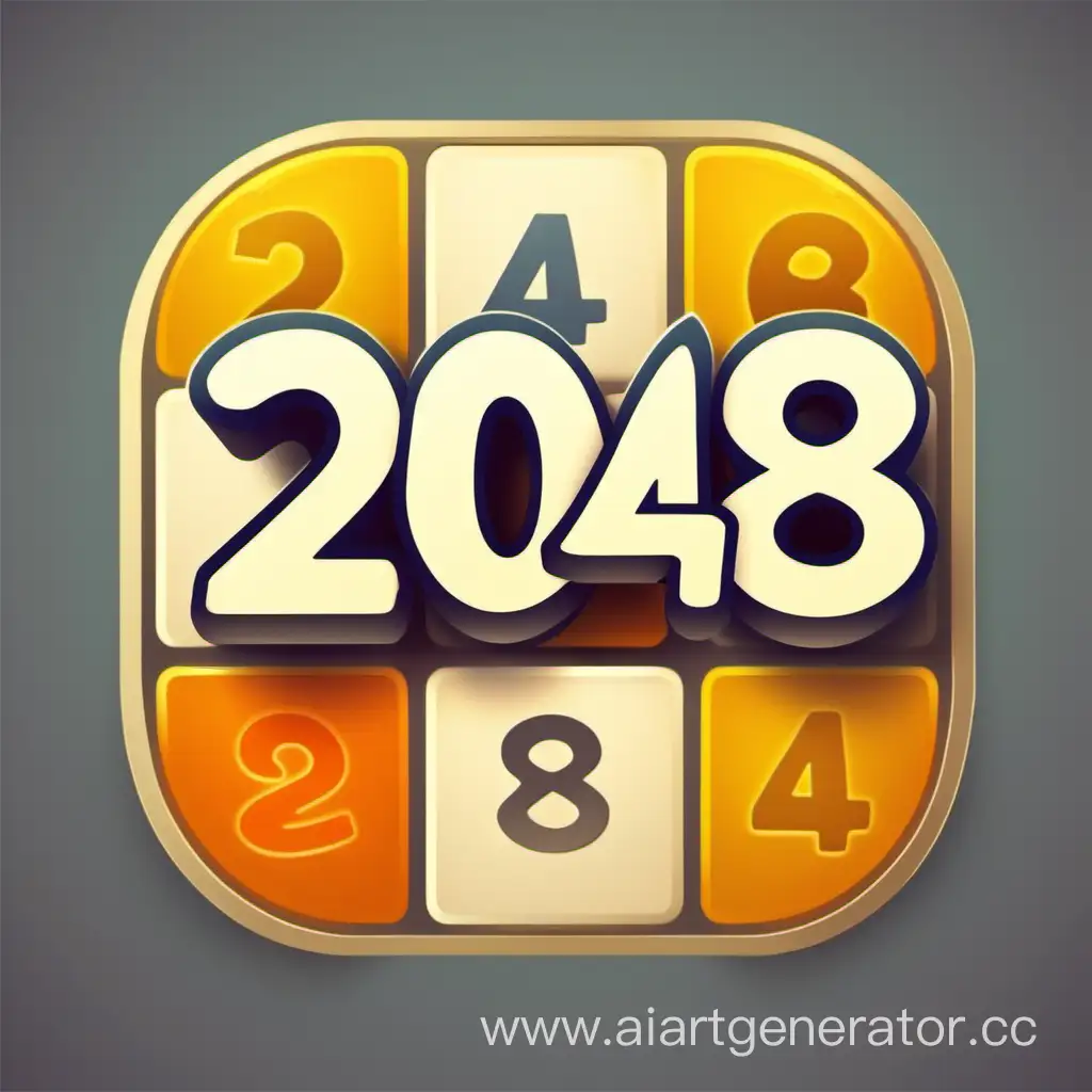 Futuristic-Digital-Puzzle-Logo-Design-for-the-Game-2048