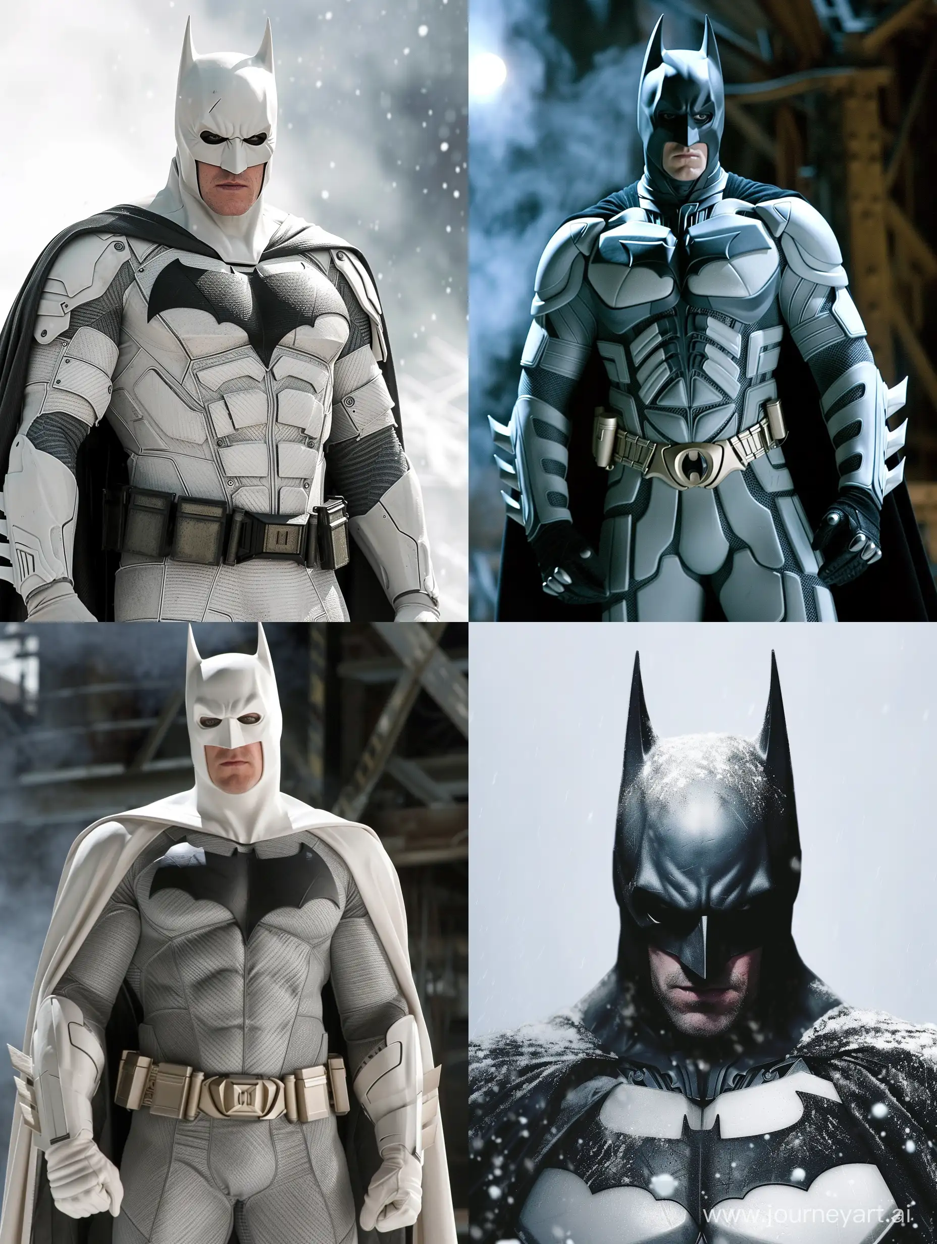 Christian Bale as Batman in white 