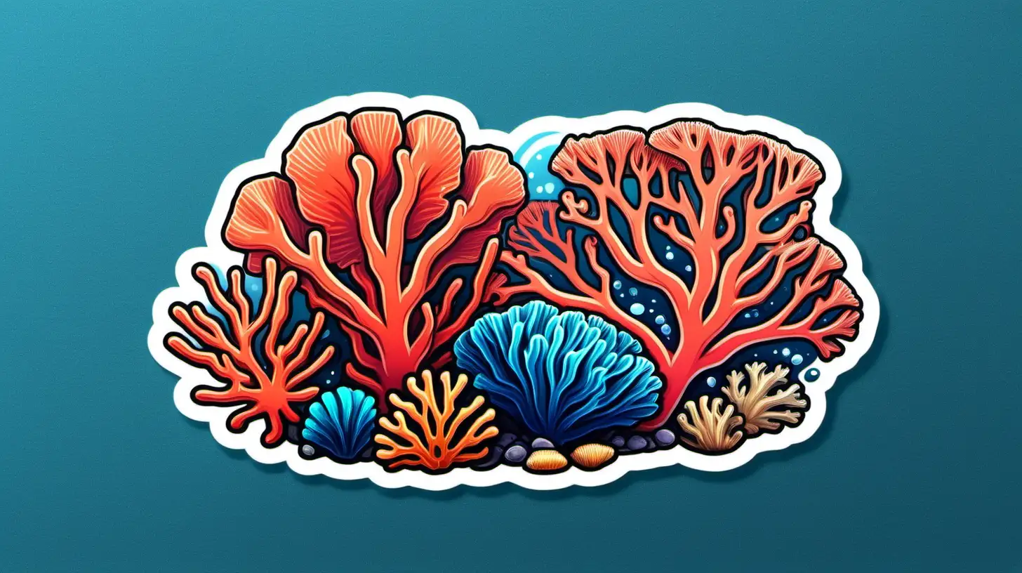 Vibrant Coral Sticker Collection for Creative Expression