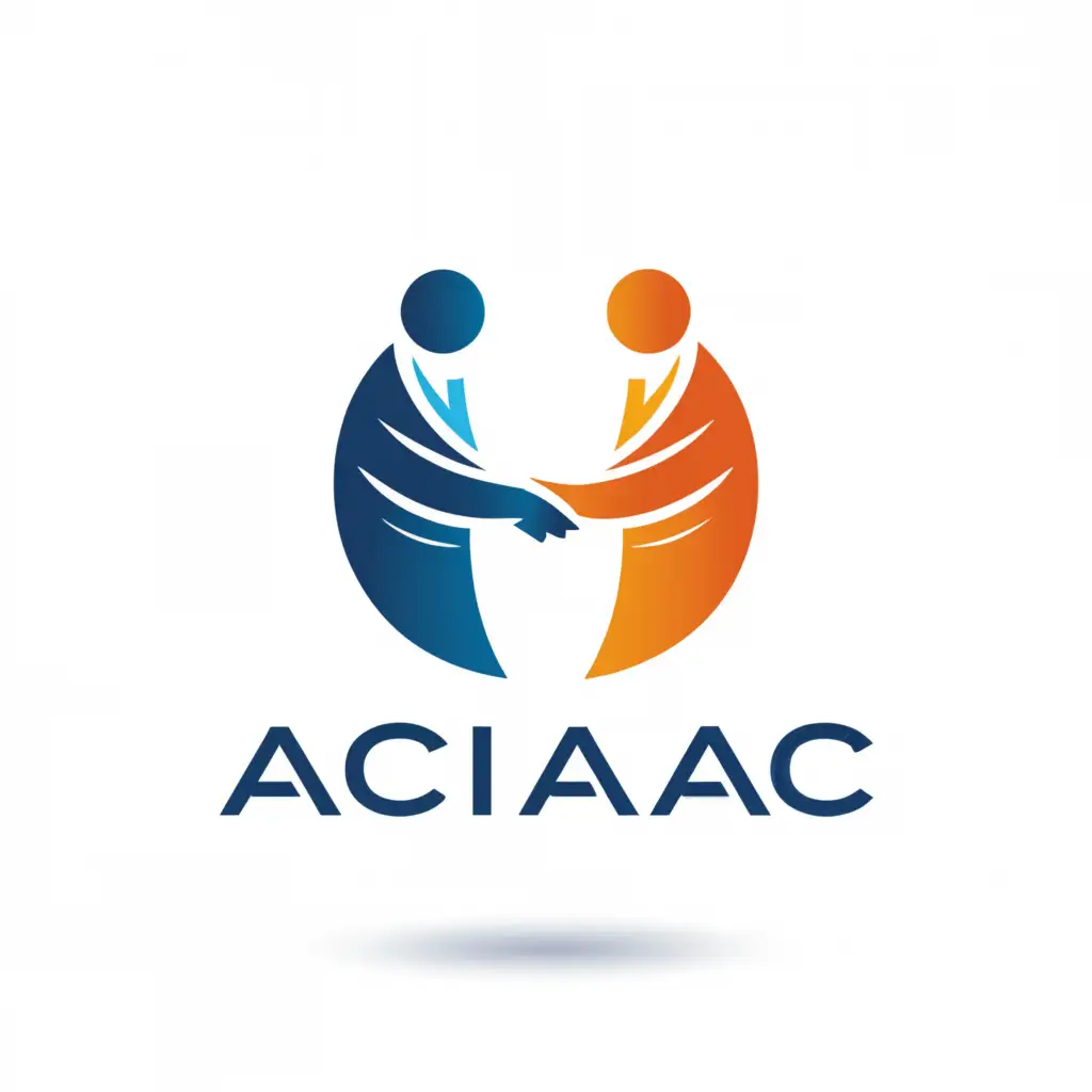 a logo design,with the text "ACIAC", main symbol:Two salesmen,Moderate,be used in Finance industry,clear background