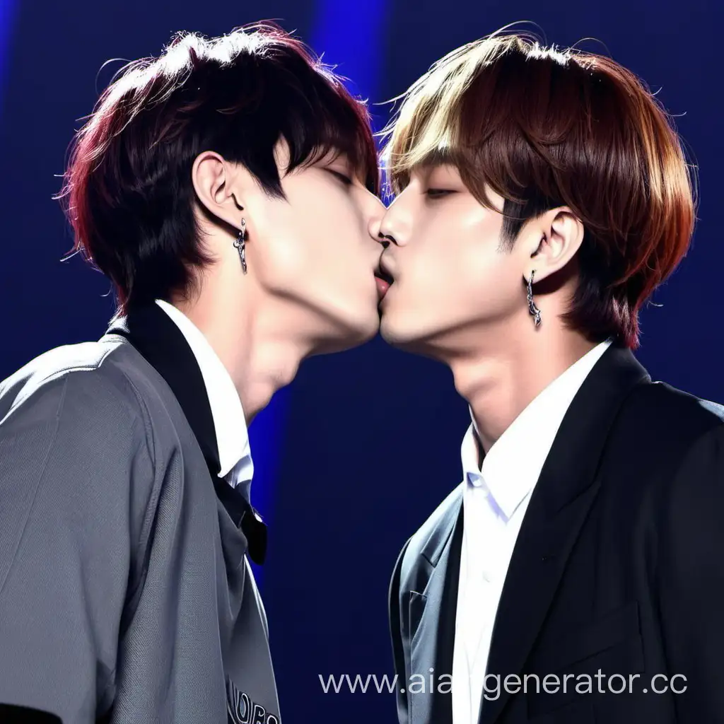 Passionate-Kiss-Between-Jungkook-and-Taehyung-Romantic-Yaoi-BTS-Fan-Art