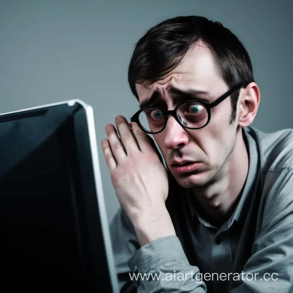 Sad-Man-with-Glasses-Crying-in-Front-of-Computer