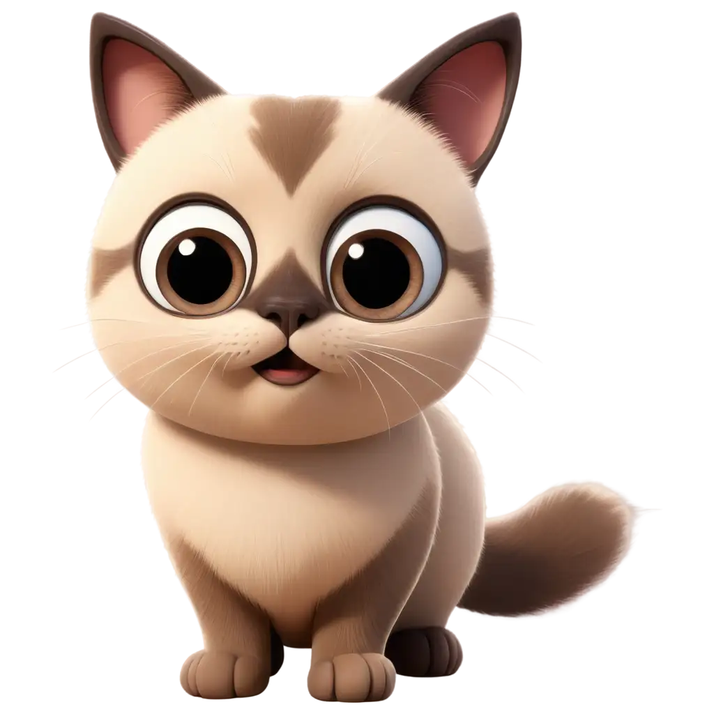 Adorable-SealTabby-Point-Siamese-Cat-Cartoon-Delightful-PNG-Image-in-Pixar-Style