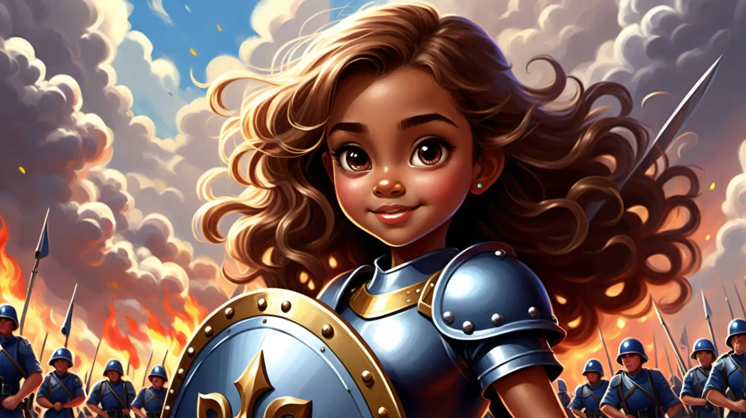 Adorable 7YearOld Warrior in Battle Disneyinspired Childrens Book Art
