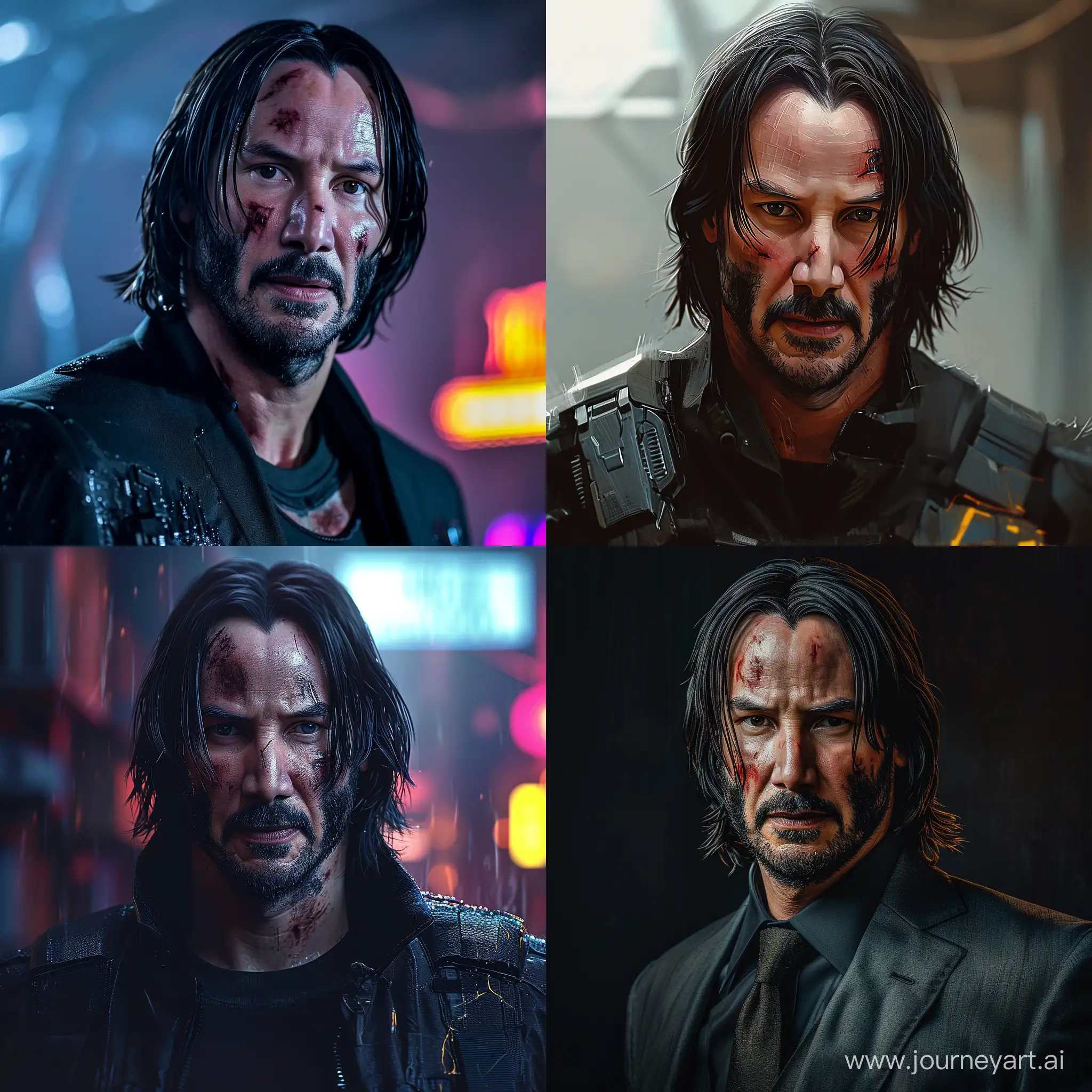 Futuristic-Cyberpunk-Portrait-of-Keanu-Reeves