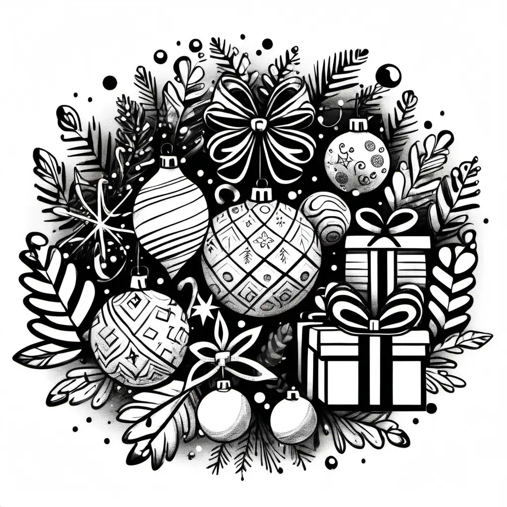 Elegant-Black-and-White-Holiday-Decoration-Sketch