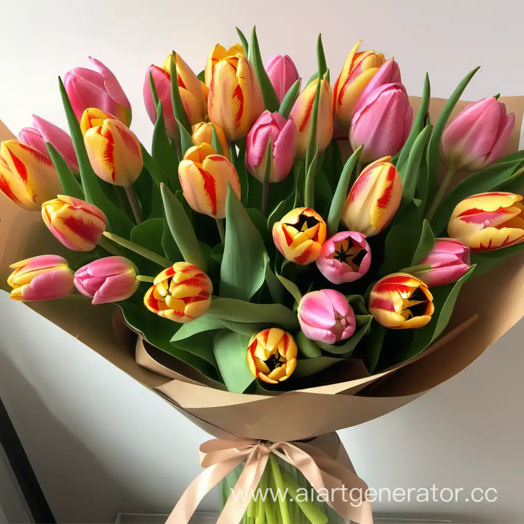 Тюльпаны, красивый большой букет, поздравление, тёплый, радостный день, эстетика
