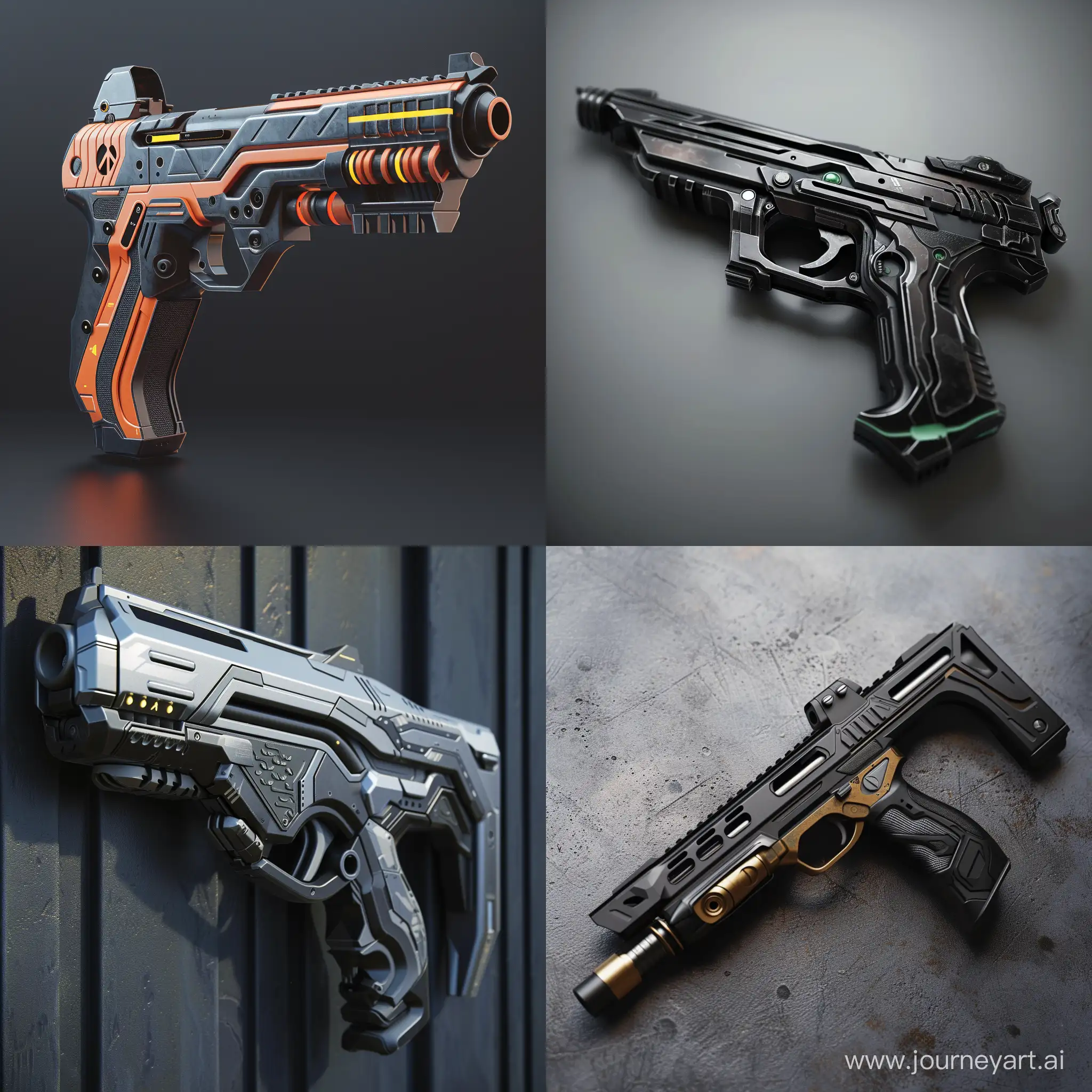 Futuristic-Pistol-with-Integrated-Accessories-in-Cinematic-Realism