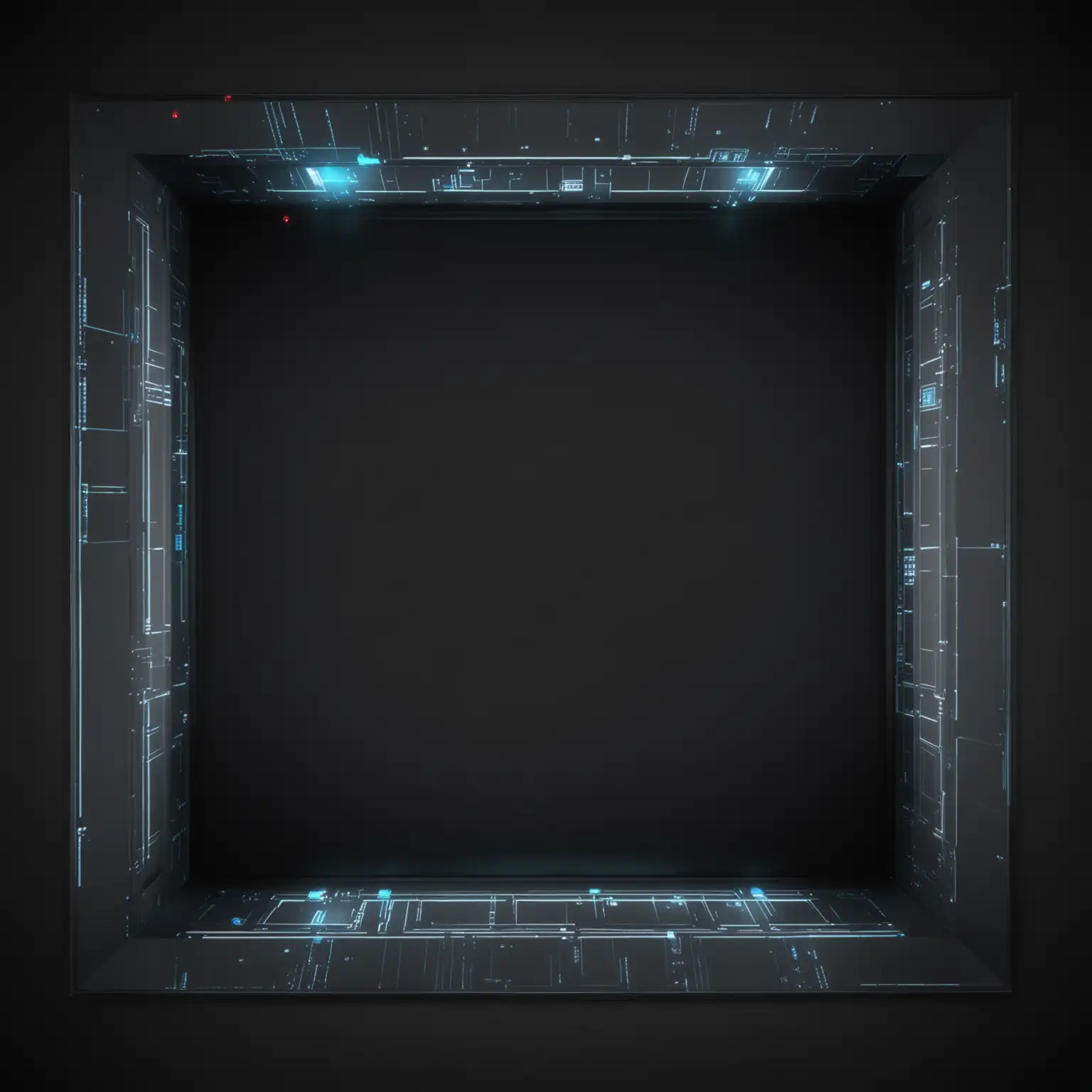 hologram black screen floor top view