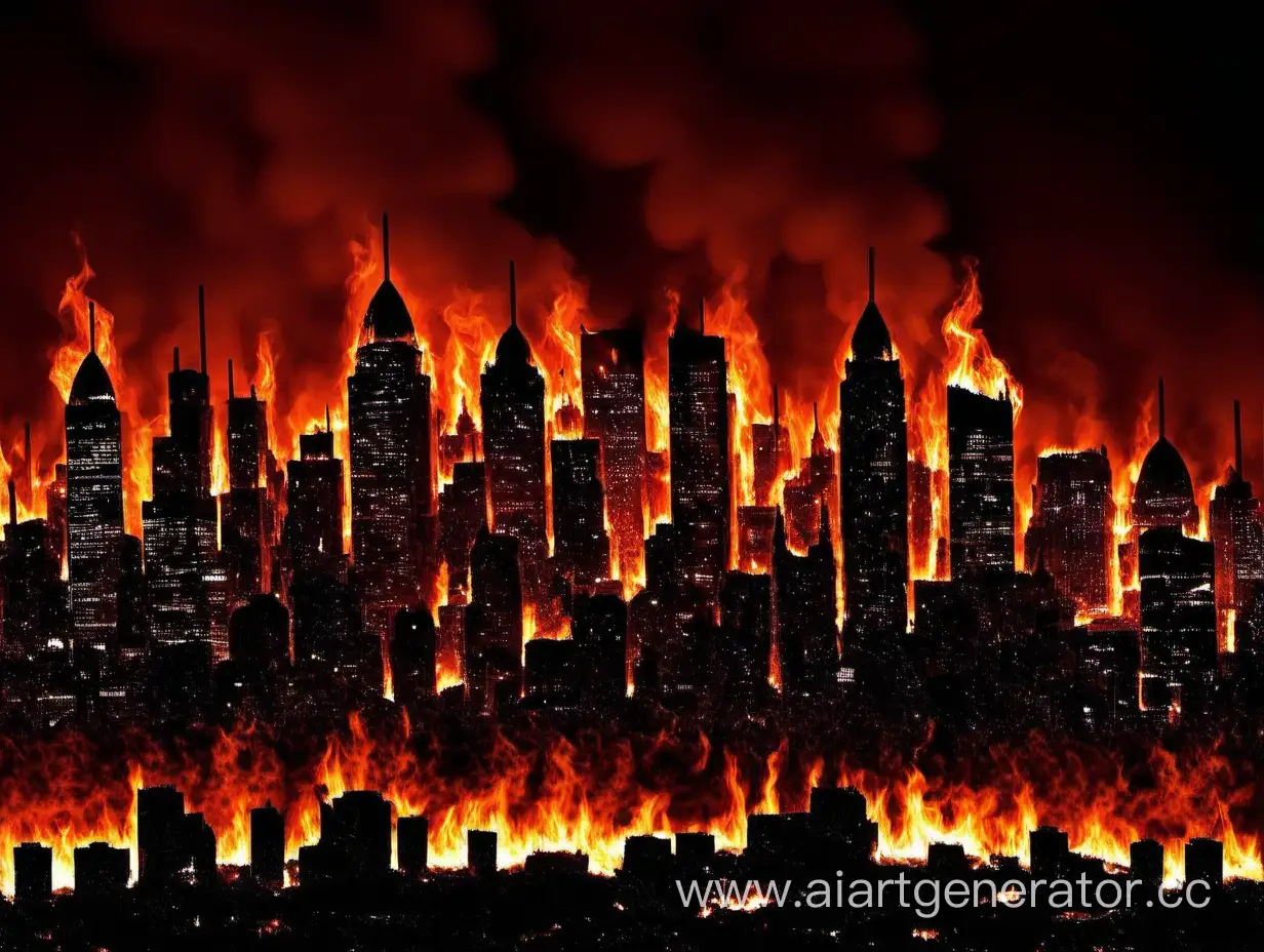 Urban-Inferno-Dramatic-Cityscape-Engulfed-in-Flames