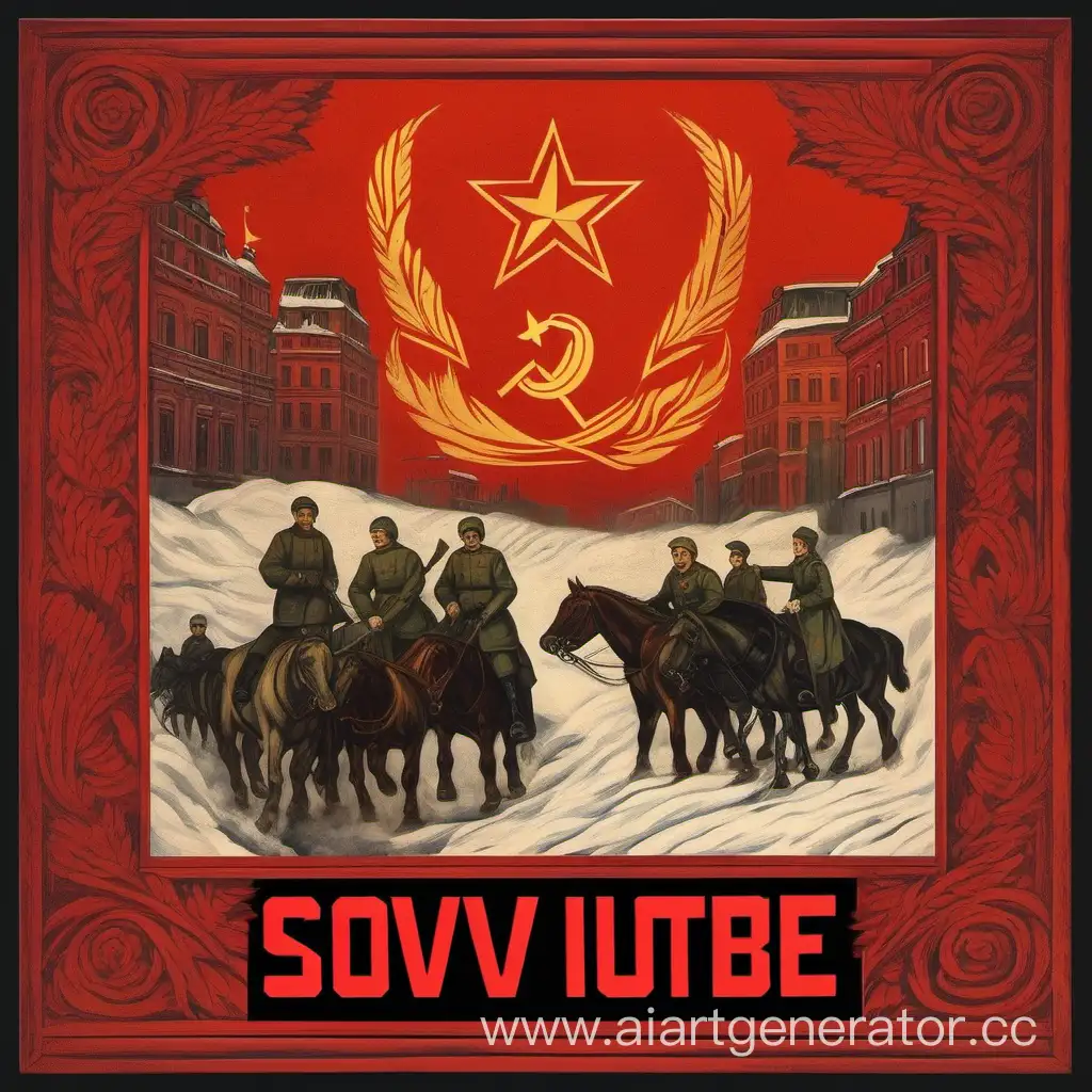 create a screen I can use for my YouTube channel inspired by Soviet art