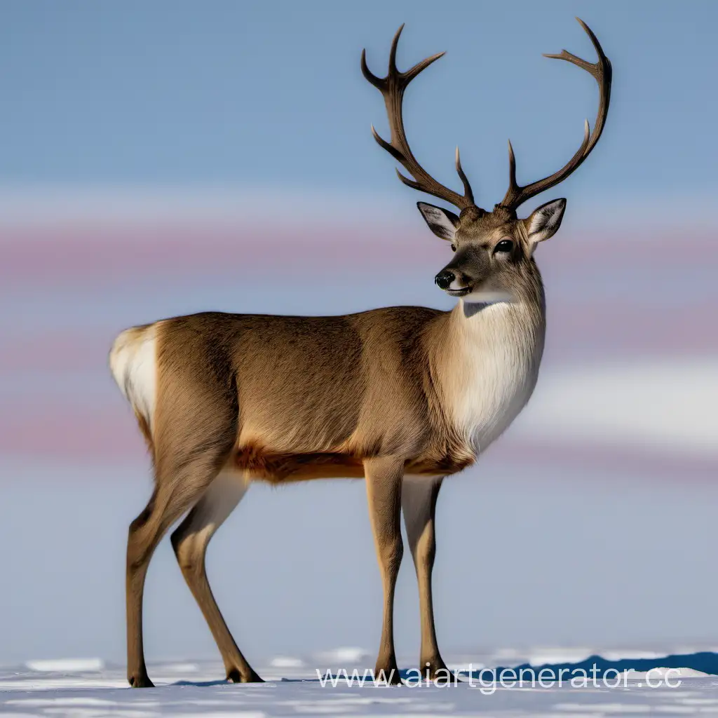 Majestic-Deer-Roaming-the-Frozen-Arctic-Desert