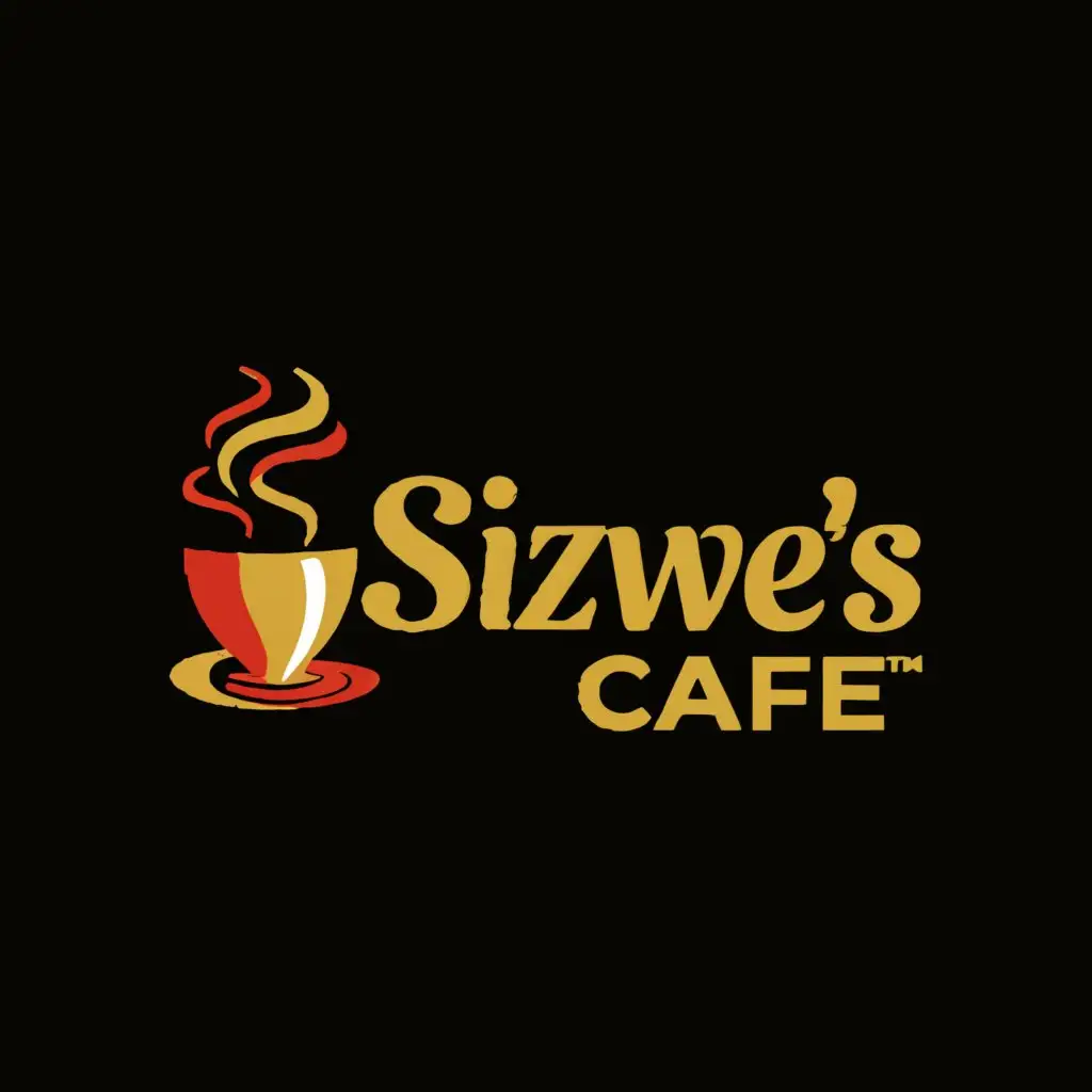 a logo design,with the text "Sizwe's Cafe", main symbol:# Logo Creation Script for Ziswe's Cafe

# Define the canvas size and background color
canvas_width = 500
canvas_height = 500
background_color = "transparent"  # or "white", "black", etc.

# Define the primary and complementary colors
primary_color = "#FF0000"  # Red color in hex
complementary_colors = ["#FFFFFF", "#000000", "#FFD700"]  # White, Black, Gold

# Define the text properties for the cafe name
cafe_name_text = "Ziswe's Cafe"
cafe_name_font = "Arial Bold"  # Replace with your desired font
cafe_name_font_size = 48
cafe_name_font_color = primary_color

# Define the text properties for the slogan
slogan_text = "Irresponsible Taste"
slogan_font = "Arial"  # Replace with your desired font
slogan_font_size = 24
slogan_font_color = complementary_colors[2]  # Gold

# Initialize the logo creation tool (replace with actual initialization code)
logo_tool = initialize_logo_tool(canvas_width, canvas_height, background_color)

# Add the cafe name to the canvas
logo_tool.add_text(cafe_name_text, cafe_name_font, cafe_name_font_size, cafe_name_font_color)

# Add the slogan below the cafe name
logo_tool.add_text(slogan_text, slogan_font, slogan_font_size, slogan_font_color)

# Add any additional graphics or design elements (optional)
# logo_tool.add_graphic("coffee_cup_icon", position_x, position_y, color)

# Finalize and save the logo
logo_tool.finalize()
logo_file_path = logo_tool.save("Ziswes_Cafe_Logo.png")

# Output the file path of the saved logo
print(f"Logo successfully created and saved to {logo_file_path}")
,Moderate,be used in Restaurant industry,clear background